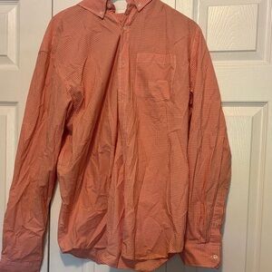 Old Navy Orange and White Gingham Button-Down Shirt